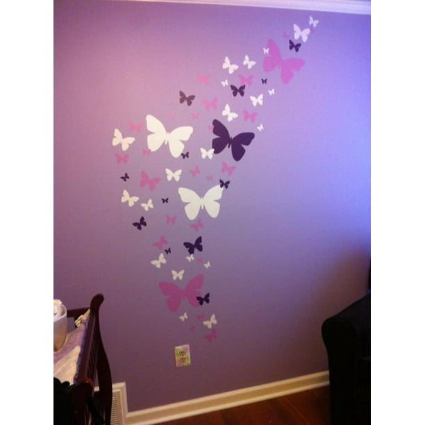 erthome 12pcs 3D Luminous Butterfly Design Decal Art Wall Stickers Room Magnetic Home Decor Purple